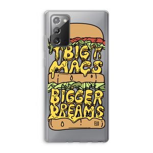Big Macs Bigger Dreams: Samsung Galaxy Note 20 / Note 20 5G Transparant Hoesje