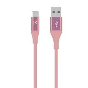 Celly - USB-Kabel Type-C, 1 meter, Roze - Siliconen - Celly Feeling