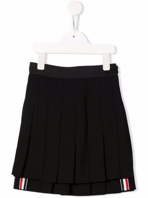 Thom Browne Kids jupe plissée en laine - Noir
