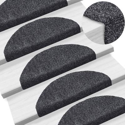VidaXL Trapmatten zelfklevend 5 stuks 65x21x4 cm donkergrijs halfrond groot