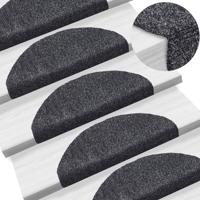 VidaXL Trapmatten zelfklevend 5 stuks 65x21x4 cm donkergrijs halfrond groot