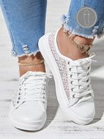 Casual Breathable Hollow out Lace Canvas Shoes - thumbnail