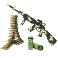 Smiffys Soldaten / militairen verkleed set - Machinegeweer 59 cm met kogelriem - schminkstift