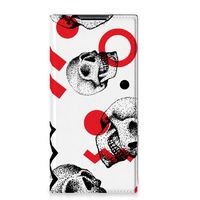 Mobiel BookCase Samsung Galaxy S22 Ultra Skull Red