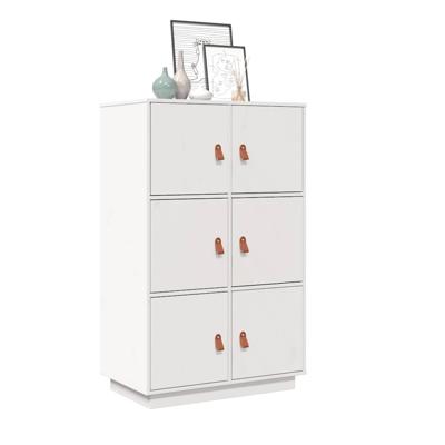 Hoge kast 67x40x108,5 cm massief grenenhout wit