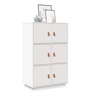 Hoge kast 67x40x108,5 cm massief grenenhout wit
