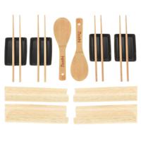 14-delige sushi serveer set voor 4 personen - keramiek - zwart - Bordjes - thumbnail