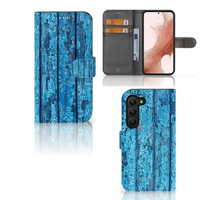 Samsung Galaxy S23 Book Style Case Wood Blue