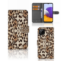 Samsung Galaxy A22 4G | M22 Telefoonhoesje met Pasjes Leopard - thumbnail