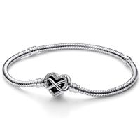 Pandora 592645C01 Armband Infinity Heart Clasp zilver-zirconia wit