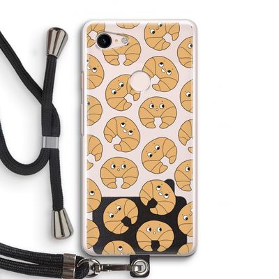 Croissant: Pixel 3 Transparant Hoesje met koord