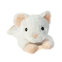 Warmte/magnetron opwarm knuffel - Muis - wit - 30 cm - pittenzak   - - thumbnail