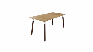 Tafel 8711 recht - 120 x 80 cm. - Wit - Toscaans noten - Beuken wenge