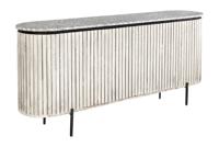 Dressoir ADLON 170cm mangohout grijs met marmeren blad wit en zwart - 47694