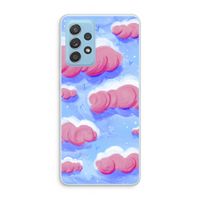Roze wolken met vogels: Samsung Galaxy A73 Transparant Hoesje