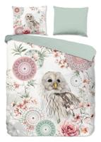 HIP Dekbedovertrek "mandalas & uil" - Wit - (200x200/220 cm) - Katoen Flanel