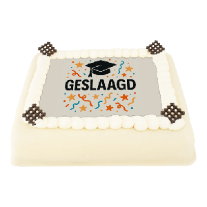 Geslaagd Marsepeintaart