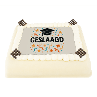 Geslaagd Marsepeintaart