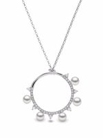 Yoko London collier Sleek en or blanc 18ct orné de perles d'Akoya et de diamants - Argent