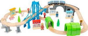 Junior collectie - complete houten treinbaan met brug