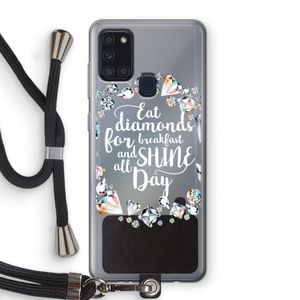 Diamonds: Samsung Galaxy A21s Transparant Hoesje met koord