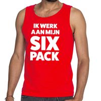 Ik werk aan mijn SIX Pack tekst tanktop / mouwloos shirt rood