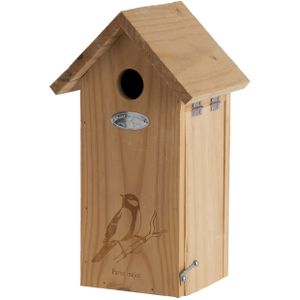 Vogelhuisje/nestkastje koolmees met silhouet 30 cm   -