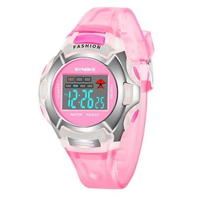 SYNOKE 99329 waterdicht lichtgevende sport elektronische horloge voor kinderen (roze)