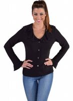 Jersey blouse zwart - thumbnail