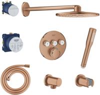 Grohe Grohtherm SmartControl Perfect regendoucheset met Rainshower 310 SmartActive Warm Sunset Geborsteld