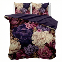 Dekbedovertrek Triade - Lits-Jumeaux (240x220 Cm) - Meerkleurig & Paars Microvezel - Bloemen - Pure - Dekbed-Discounter.nl