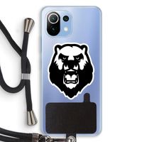 Angry Bear (white): Xiaomi Mi 11 Lite Transparant Hoesje met koord