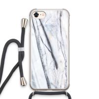 Gestreepte marmer: iPhone 8 Transparant Hoesje met koord