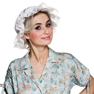 Verkleed muts voor Dienstmeisje/oma/sara pop/Middeleeuwen - wit - dames - Carnaval