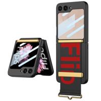 Lunso Samsung Galaxy Z Flip 7 FE / Z Flip6 backcover hoesje met Polsband - Zwart