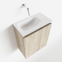 MONDIAZ TURE 40cm toiletmeubel light brown grey. EDEN wastafel talc links geen kraangat - thumbnail