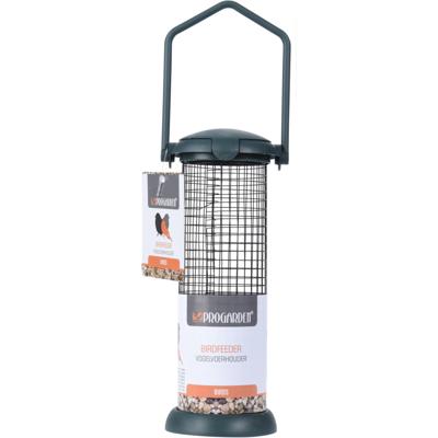 Vogelvoedersilo - zwart - 9 x 23 cm - vogel voederplek - Winter vogelvoer huisjes voor vogelzaad