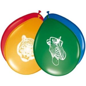 16x stuks Safari/jungle dieren themafeest ballonnen 27 cm