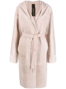 Blancha reversible belted shearling coat - Rose