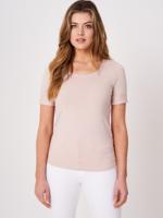 Basic T-shirt met opgerolde mouwen