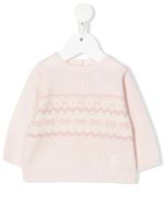 Bonpoint pull en maille Fair Isle - Rose