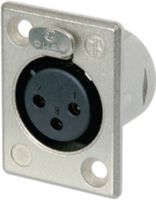 Neutrik NTR-NC3FP-1 Xlr Panel-mount Female Receptacle 3 Panel-mount Female Receptacle P Soldeer Connectie Nickel-plated Neutrik NTR-NC3FP-1 Xlr Panel-mount Female Receptacle 3 Panel-mount Female Receptacle P Soldeer Connectie Nickel-plated