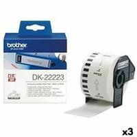 Continu Papier voor Printers Brother DK-22223 Wit 50 mm x 30,48 m Zwart (3 Stuks)