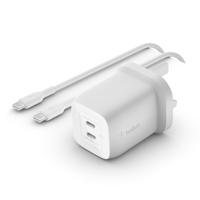 Belkin BoostCharge Pro 2-poorts USB-C GaN-wandlader met PPS (65 W) + USB-C/USB-C-kabel oplader