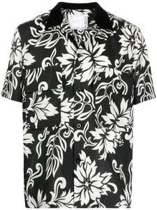 sacai chemise en coton à fleurs - Noir