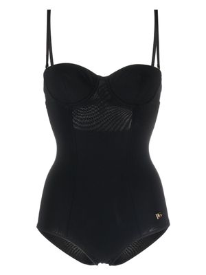 Dolce & Gabbana maillot de bain à plaque logo - Noir
