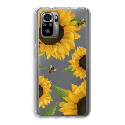 Sunflower and bees: Xiaomi Redmi Note 10S Transparant Hoesje