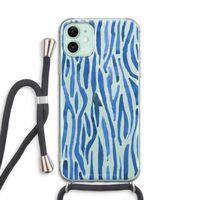Blauwe nerven: iPhone 11 Transparant Hoesje met koord
