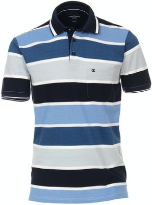 Casa Moda Poloshirt Grijs En Blauw Gestreept Pique Casa Moda Poloshirt Grijs En Blauw Gestreept Pique