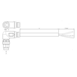 TE Connectivity 2273008-3 Sensor/actuator connector, geassembleerd M8 Aantal polen: 3 Stekker, haaks 5.00 m 1 stuk(s)